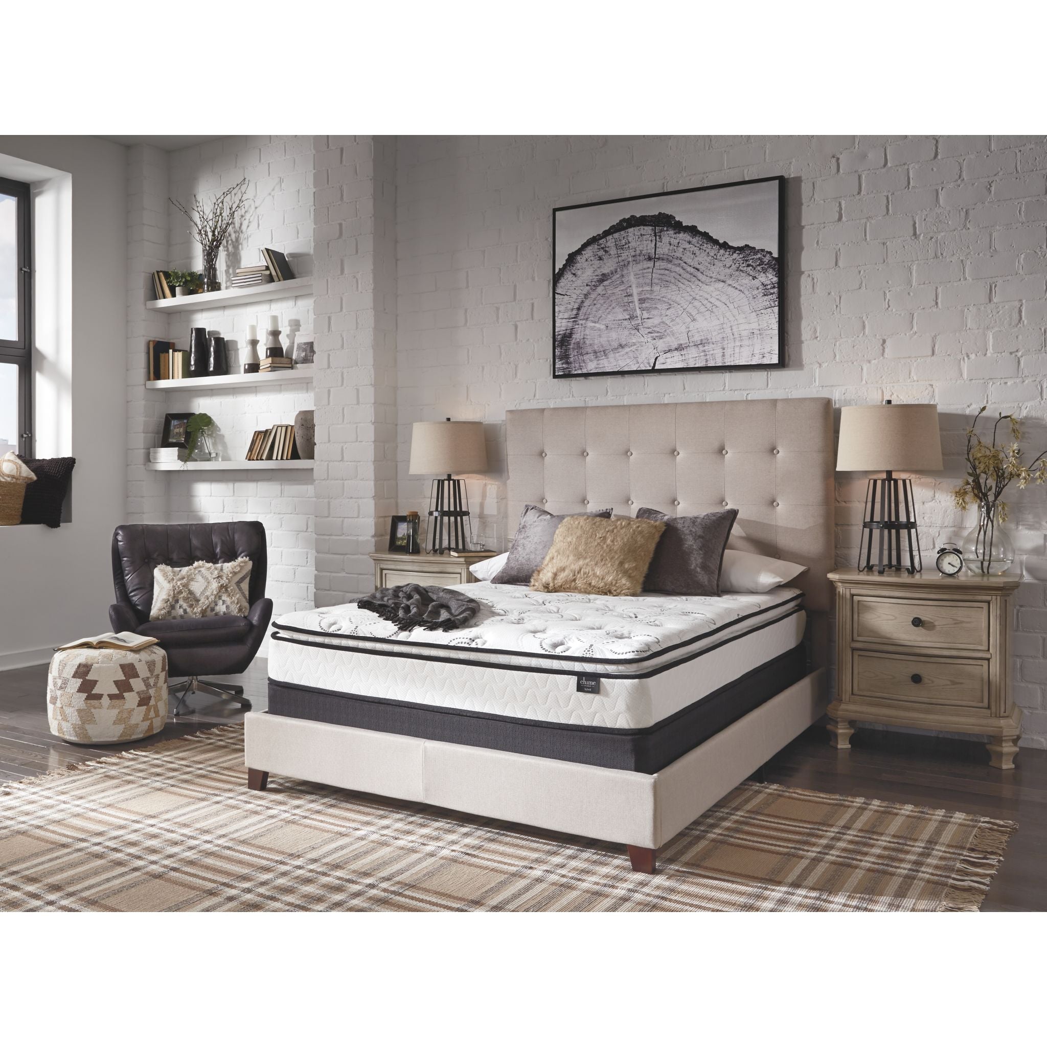 Ashley Sleep 10 Inch Bonnell Pillow Top Innerspring Mattress in a Box - Queen Size, Medium Firm, Pressure Relief for Back & Side Sleepers | Perfect for Guest Rooms, Dorms & Small Apartments