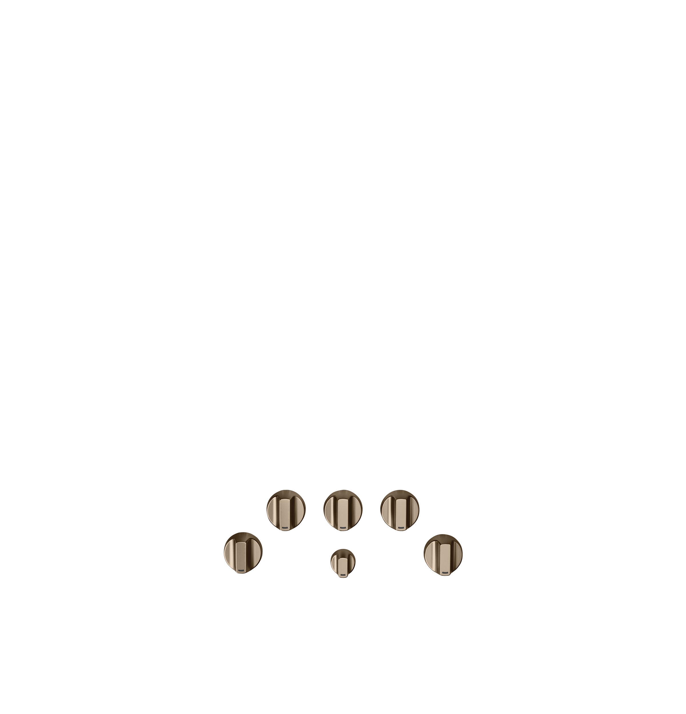 Brushed Bronze 5-Piece Gas Stove Knob Set - Premium Replacement Cooktop Control Knobs for Kitchen Appliances - Perfect for Gas Ranges, Stoves, and Ovens (Café™ CXCG1K0PMBZ)