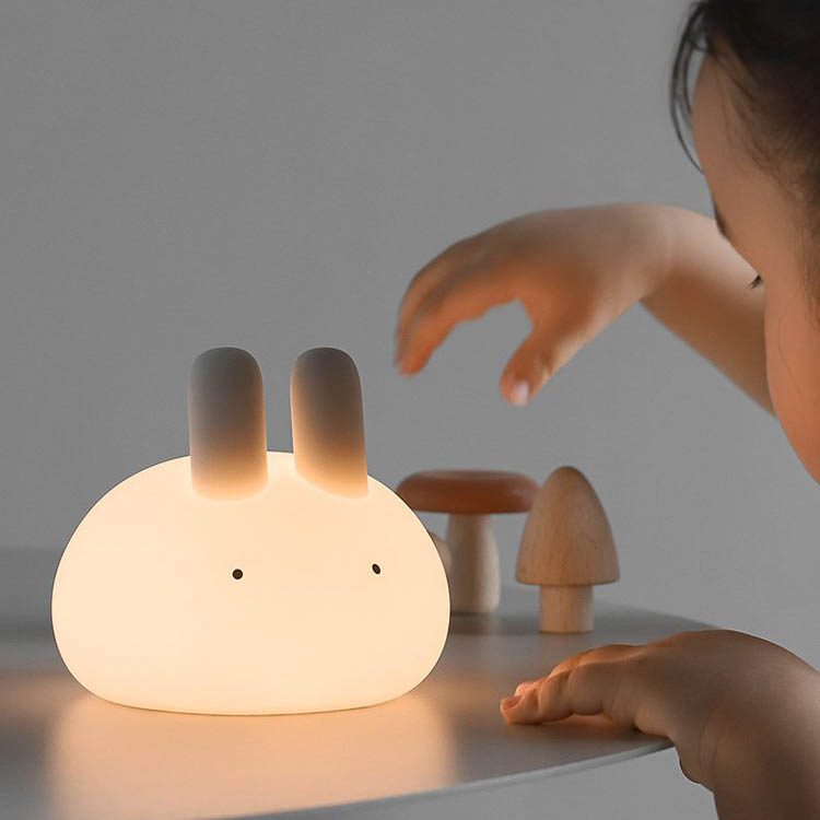 DESIGNSTUFF White Lapin Rabbit Night Light - Cute Nursery Lamp for Kids Room, Bedside Table, Baby Shower Gift & Cozy Bedroom Decor