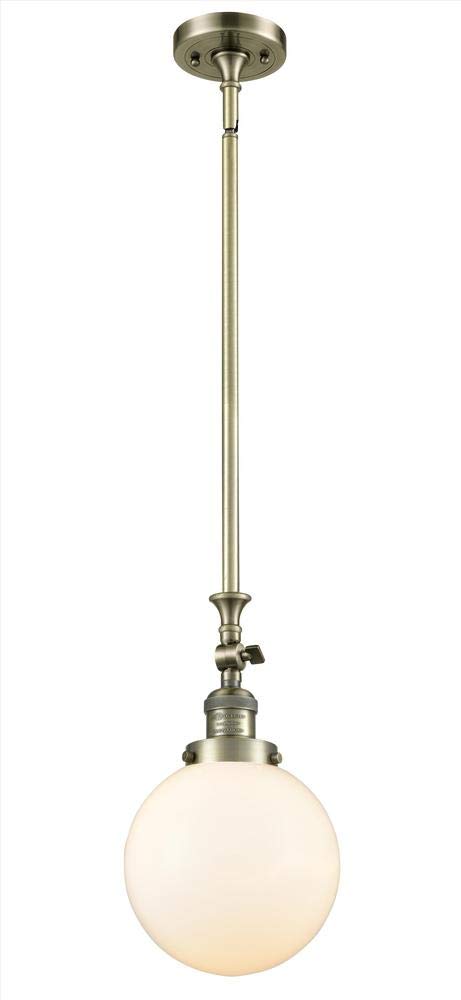 Innovations 206-AC-G202-8-LED Vintage Style Dimmable LED Mini Pendant Light - Antique Copper Finish - Perfect for Kitchen Island, Dining Room, or Bar Lighting
