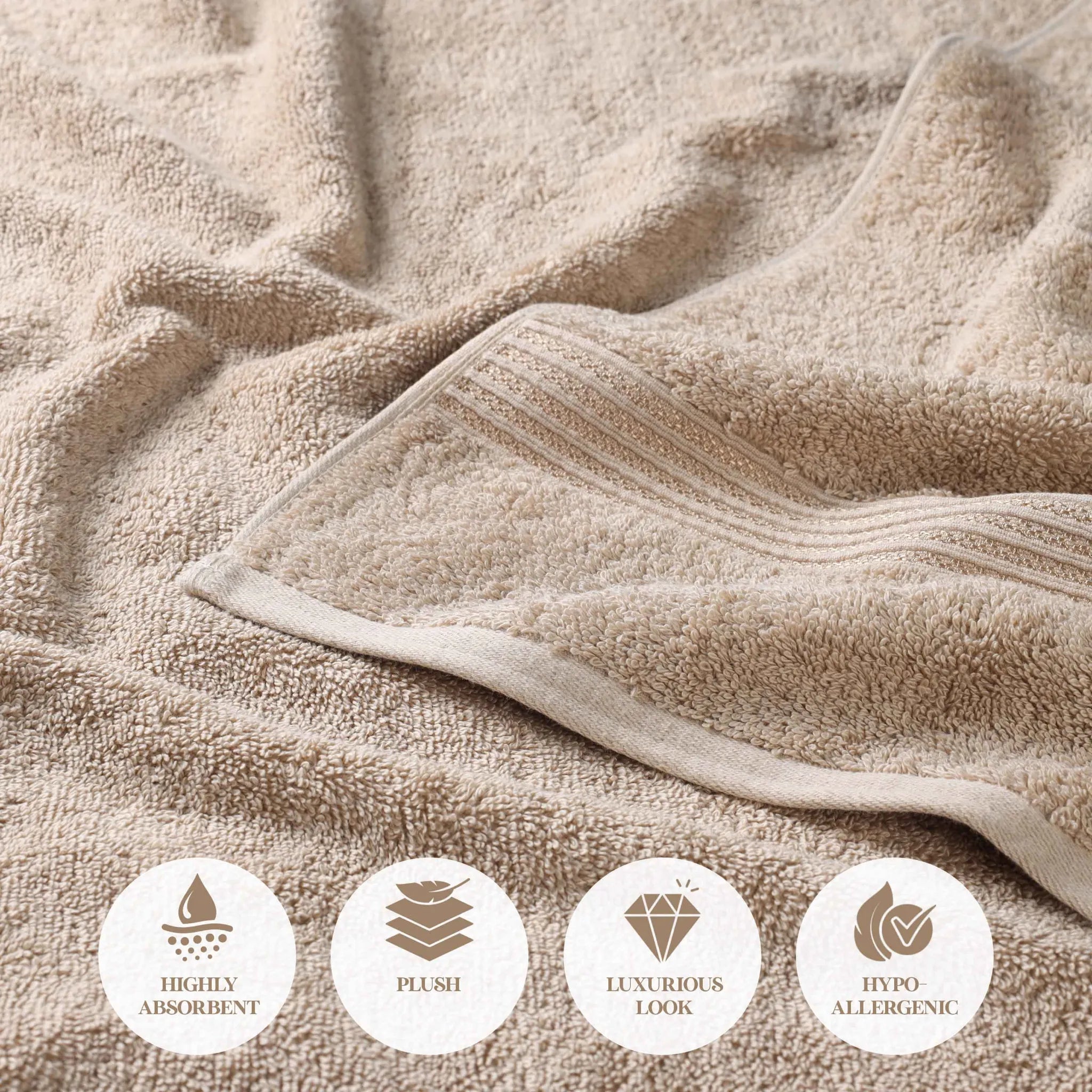 Premium Heritage Egyptian Cotton Bath Towel Set of 2 - Ultra Soft, Highly Absorbent & Quick Dry - Luxury Spa & Bathroom Essentials for Home & Hotel Use