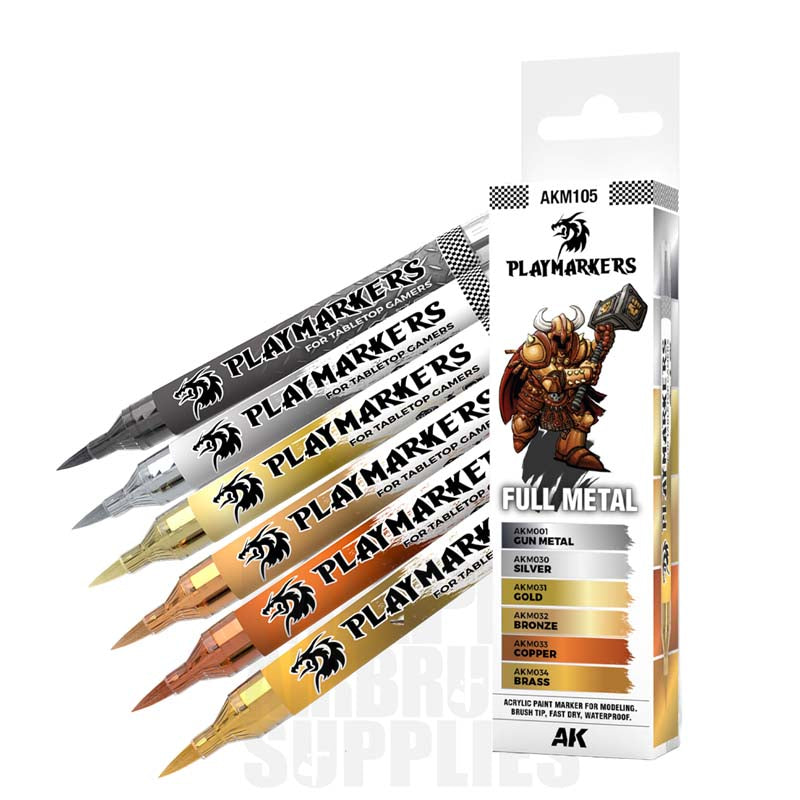 AK Interactive Playmarkers Set - Full Metal Markers for Miniature Painting & Model Kits - Perfect for War Gaming, Dioramas, and Hobby Crafting