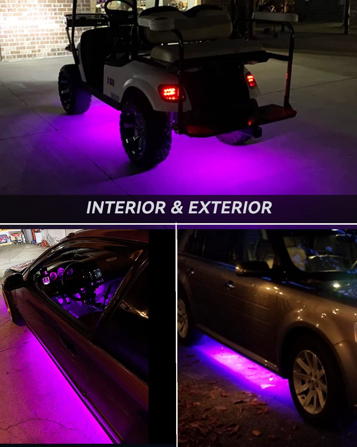12V Waterproof LED Light Strip - 12.75 Inch 5050 18SMD Pink Car Lights for Motorcycle, Golf Cart, Marine Boat Interior & Exterior Decor (Pack of 4) | Perfect for Accent Lighting, Underbody Glow, and Custom Vehicle Styling