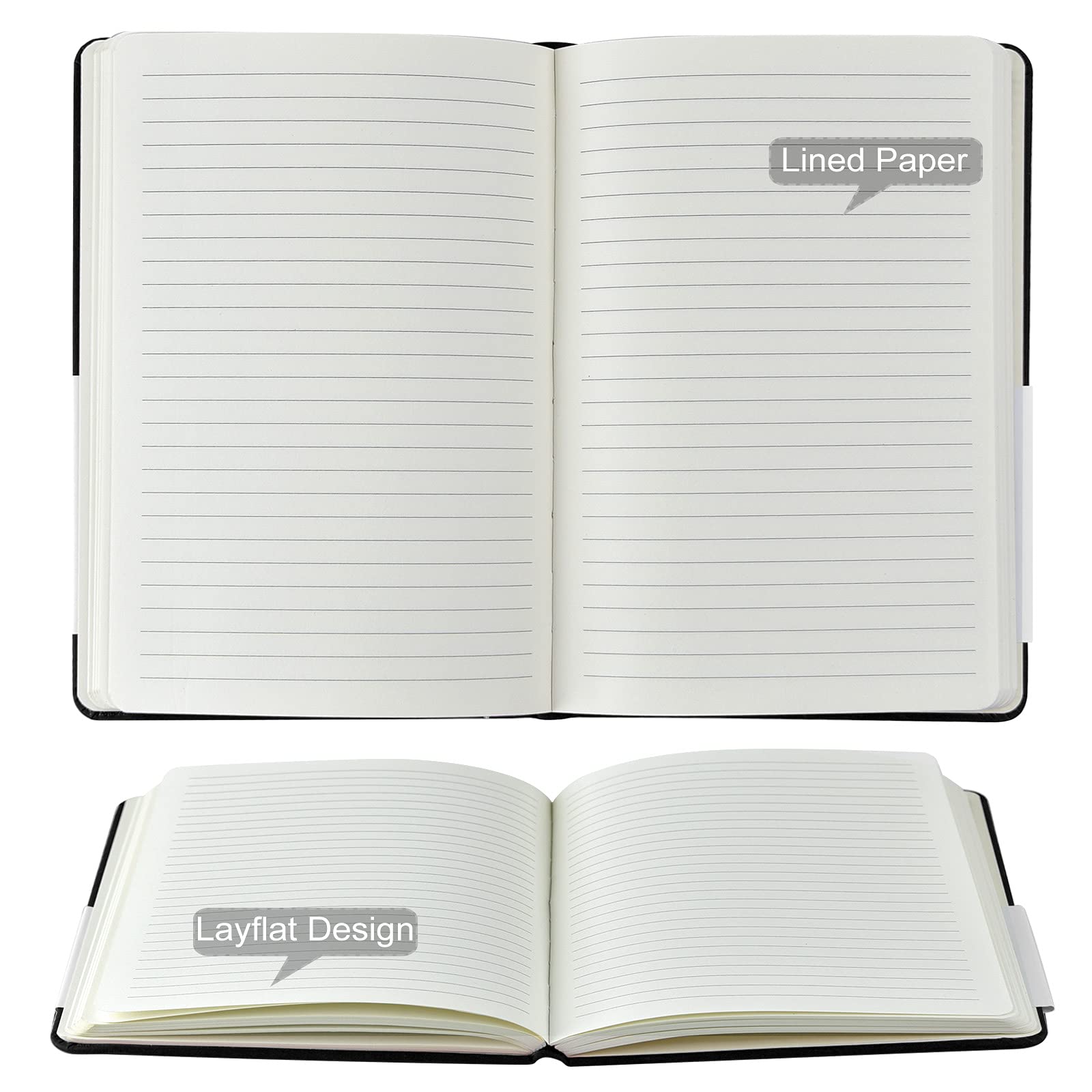 Coopay 24 Pack A5 Lined Hardcover Notebooks - 160 Pages, 100GSM Thick Paper, 8.3 x 5.5 Inch Leather Journals for Writing, Office, School & Business | Bulk Journals for Men & Women (Gray) - Perfect for Note Taking, Journaling, Meetings & Gift Giving