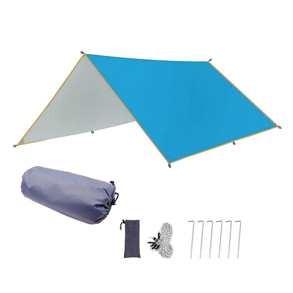 DONGKER Waterproof Camping Tarp - Lightweight Hammock Rain Fly, Picnic Mat & Shelter Cover for Outdoor Hiking, Backpacking, Beach & Emergency Use