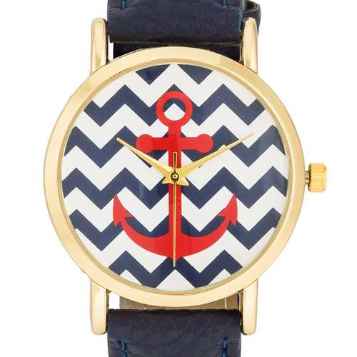 Navy Blue Nautical Leather Strap Watch for Men - Waterproof & Stylish - Perfect for Casual Wear, Outdoor Adventures & Gifts
