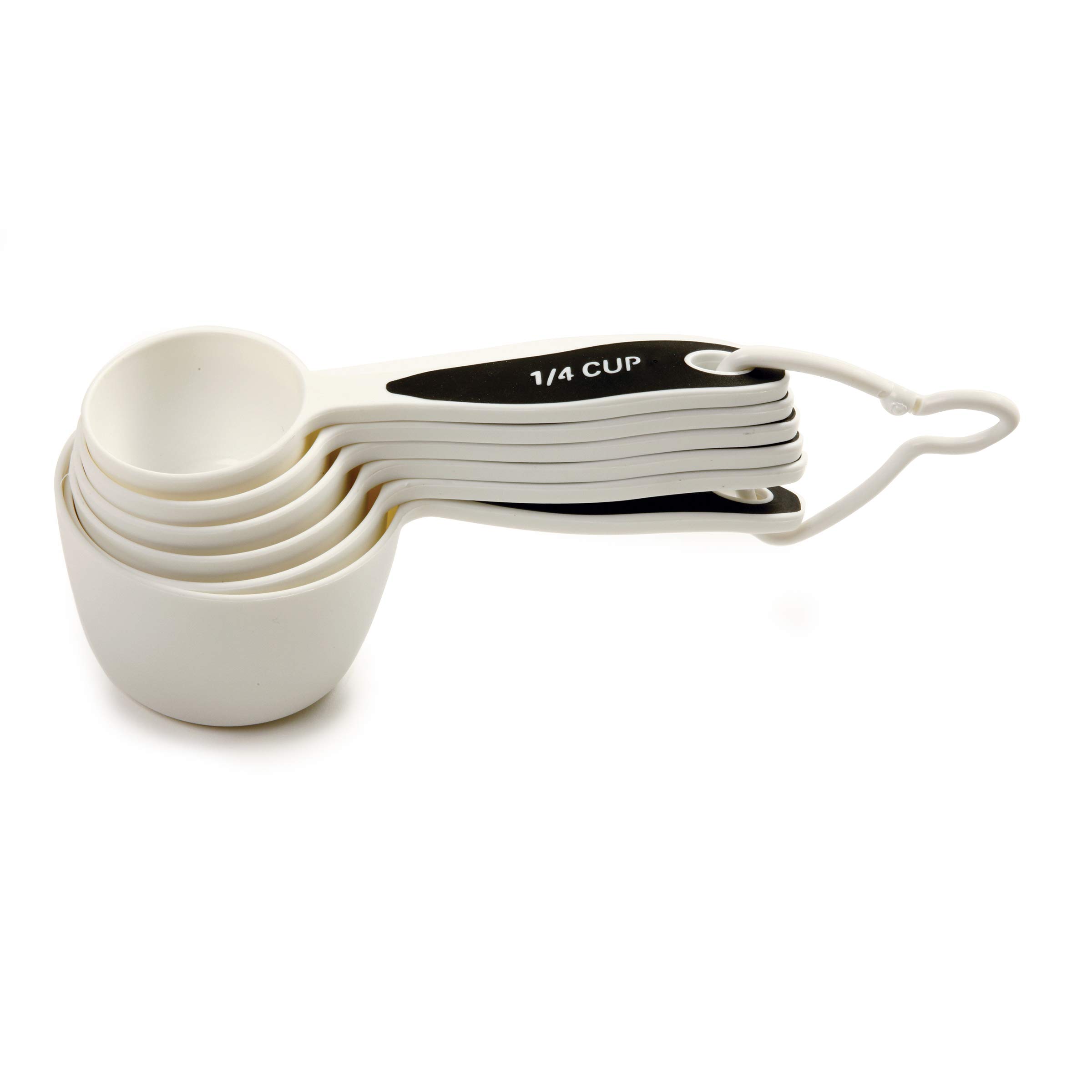 Norpro Grip-Ez 6-Piece BPA-Free Plastic Measuring Cup Set with Comfortable Grip, White - Ideal for Baking, Cooking, and Meal Prep