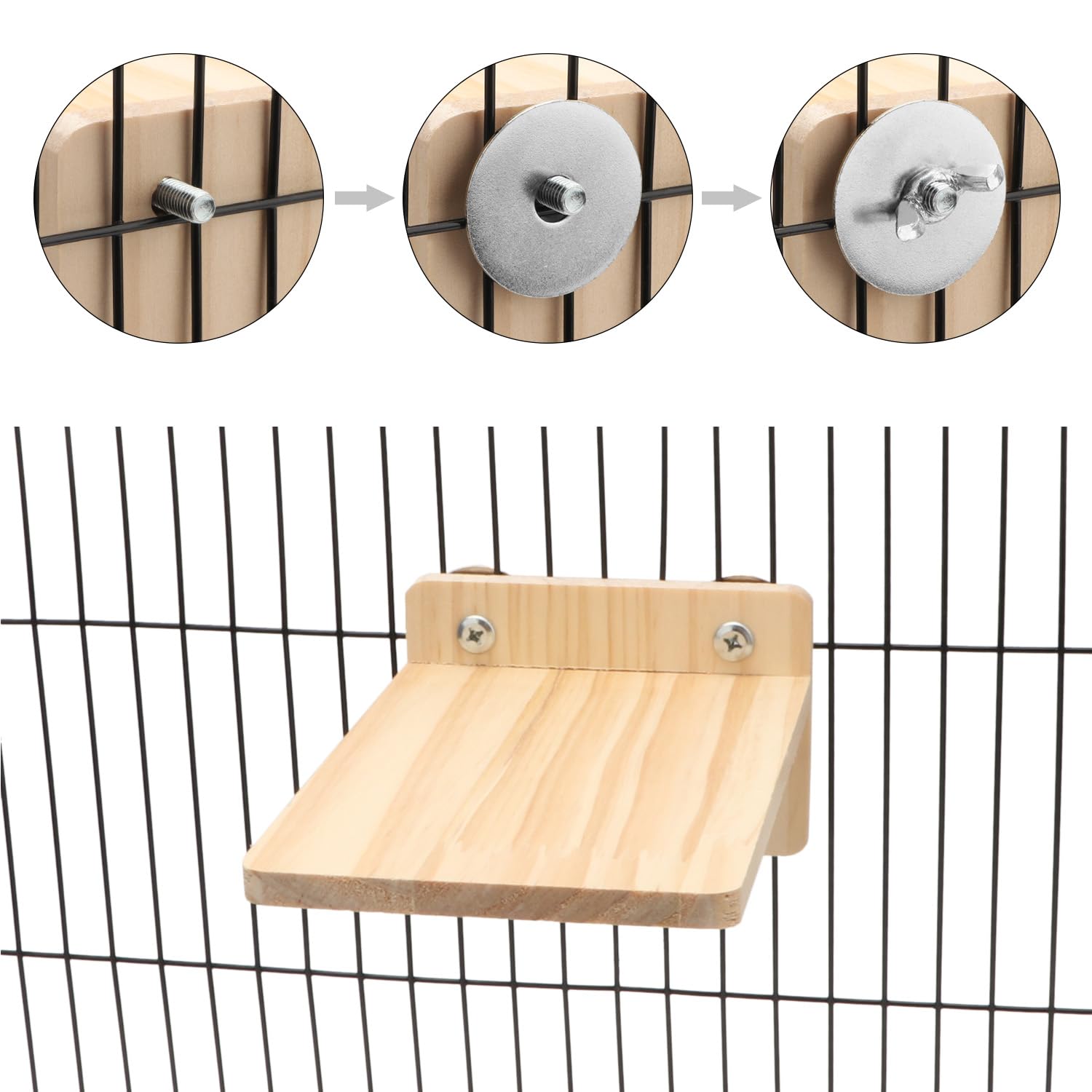 Natural Wooden Perch Stand for Small Pets - Hamster, Rat, Mice & Chinchilla Cage Exercise Toy | Small Animal Playground & Climbing Platform for Cage Enrichment