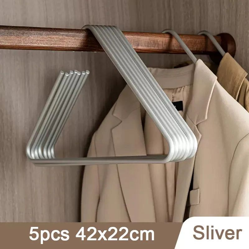 5-Pack Heavy Duty Triangle Clothes Hangers - Solid Metal Garment Hangers for Closet Organization, Pants, Skirts & Jackets - Space Saving Wardrobe Storage Solution