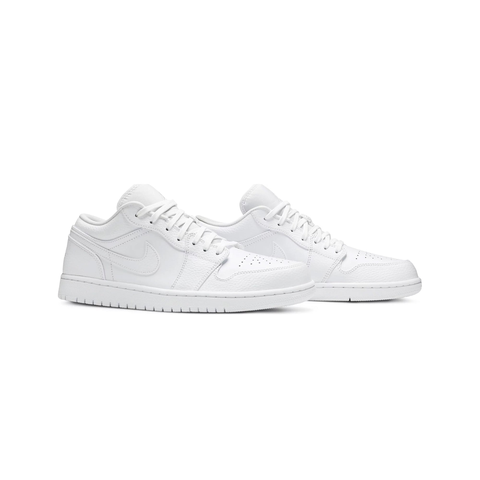 Air Jordan 1 Low 'Triple White Tumbled Leather' Sneakers (2020) - Men's Basketball Shoes for Casual Wear & Street Style Fashion