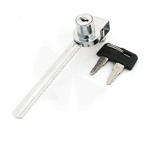 Fuxell Metal Sliding Glass Door Lock with 2 Keys - Secure Display Case & Showcase Cabinets for Retail Stores, Museums, and Jewelry Shops