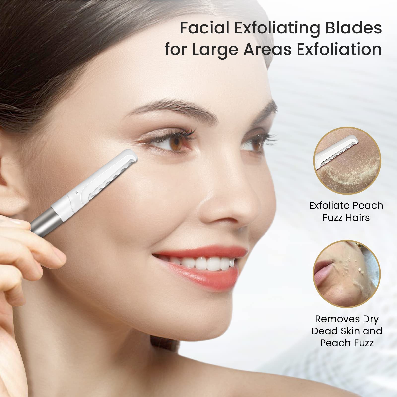 Professional Dermaplaning Tool for Face Exfoliation - Eyebrow Razor & Peach Fuzz Remover for Women | At-Home Facial Hair Removal & Skin Smoothing | Perfect for Pre-Makeup & Skincare Routine