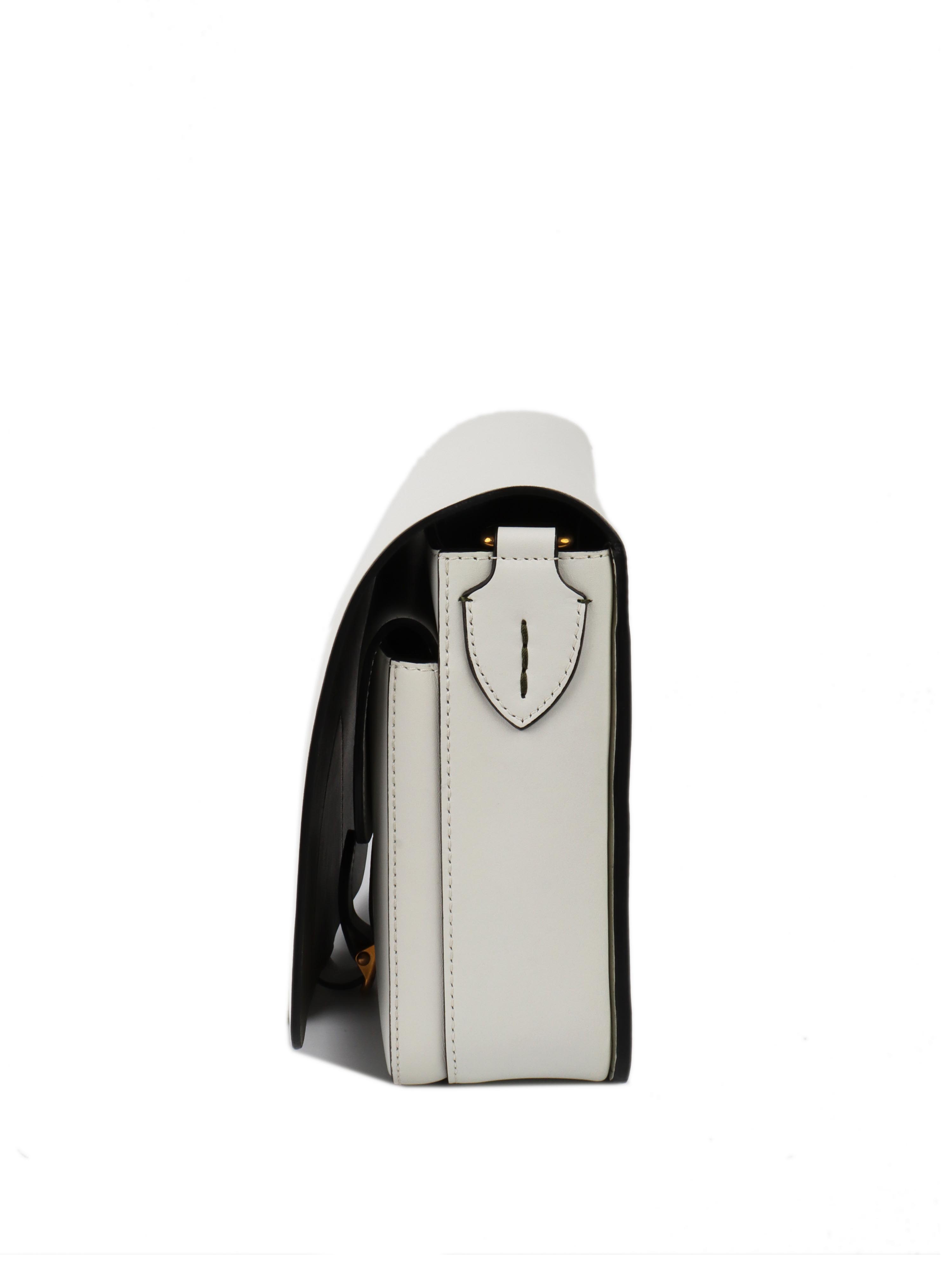 Burberry White Leather Satchel Handbag for Women - Stylish Crossbody Purse for Work, Travel & Everyday Use