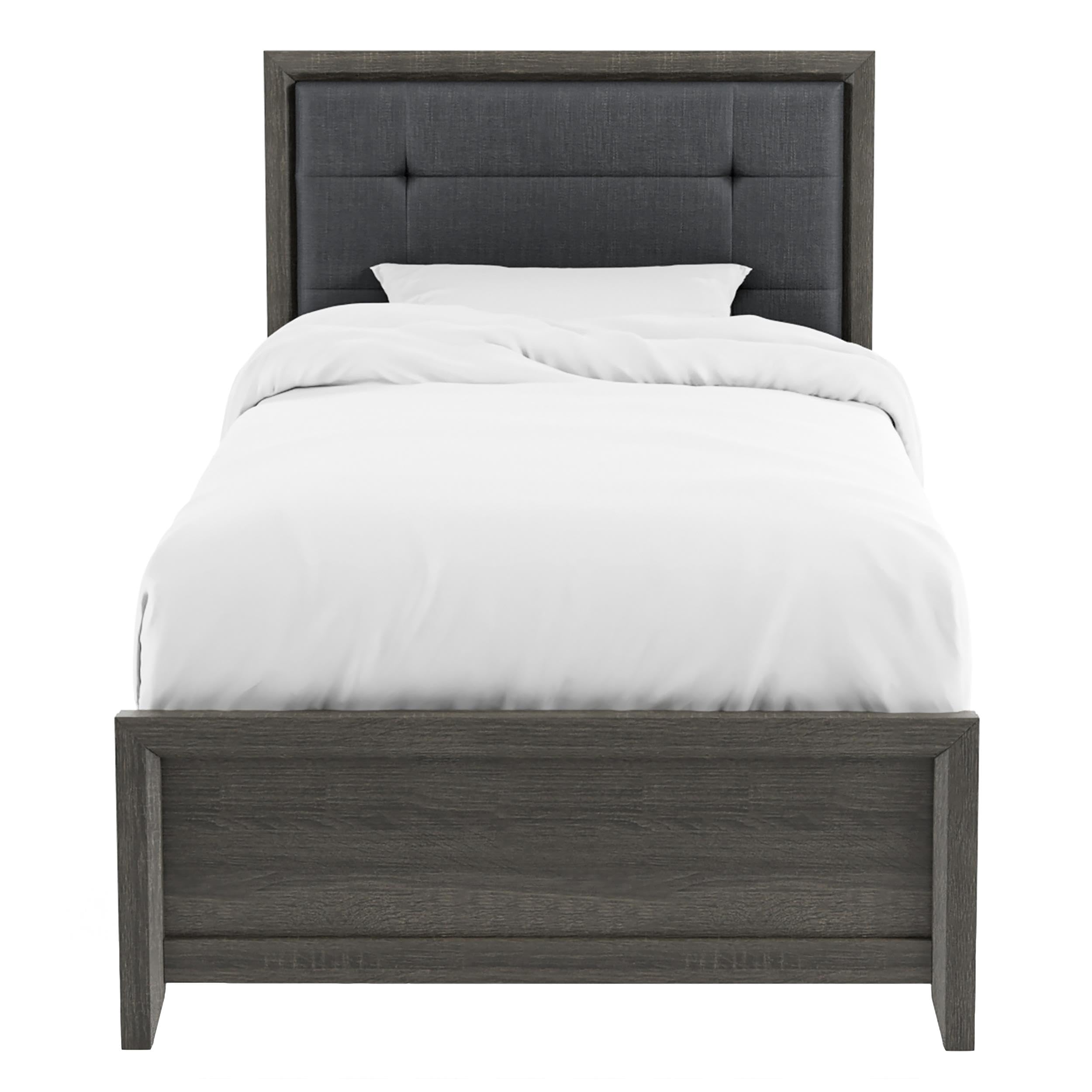Furniture of America FOA Livorn 5-Piece Gray Wood Bedroom Set - Twin Bed, 2 Nightstands, Dresser & Mirror | Complete Bedroom Furniture for Small Spaces & Guest Rooms