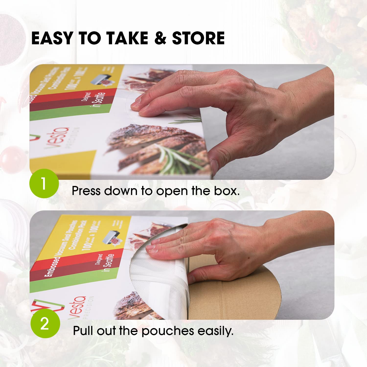 Premium Vacuum Sealer Bags - 100 Pint (6”x10”) & 100 Quart (8”x12”) Food Saver Bags for Sous Vide, Meal Prep & Long-Term Food Storage | Heavy-Duty, Precut, Airtight Seal | Perfect for Freezing, Marinating & Organizing Kitchen