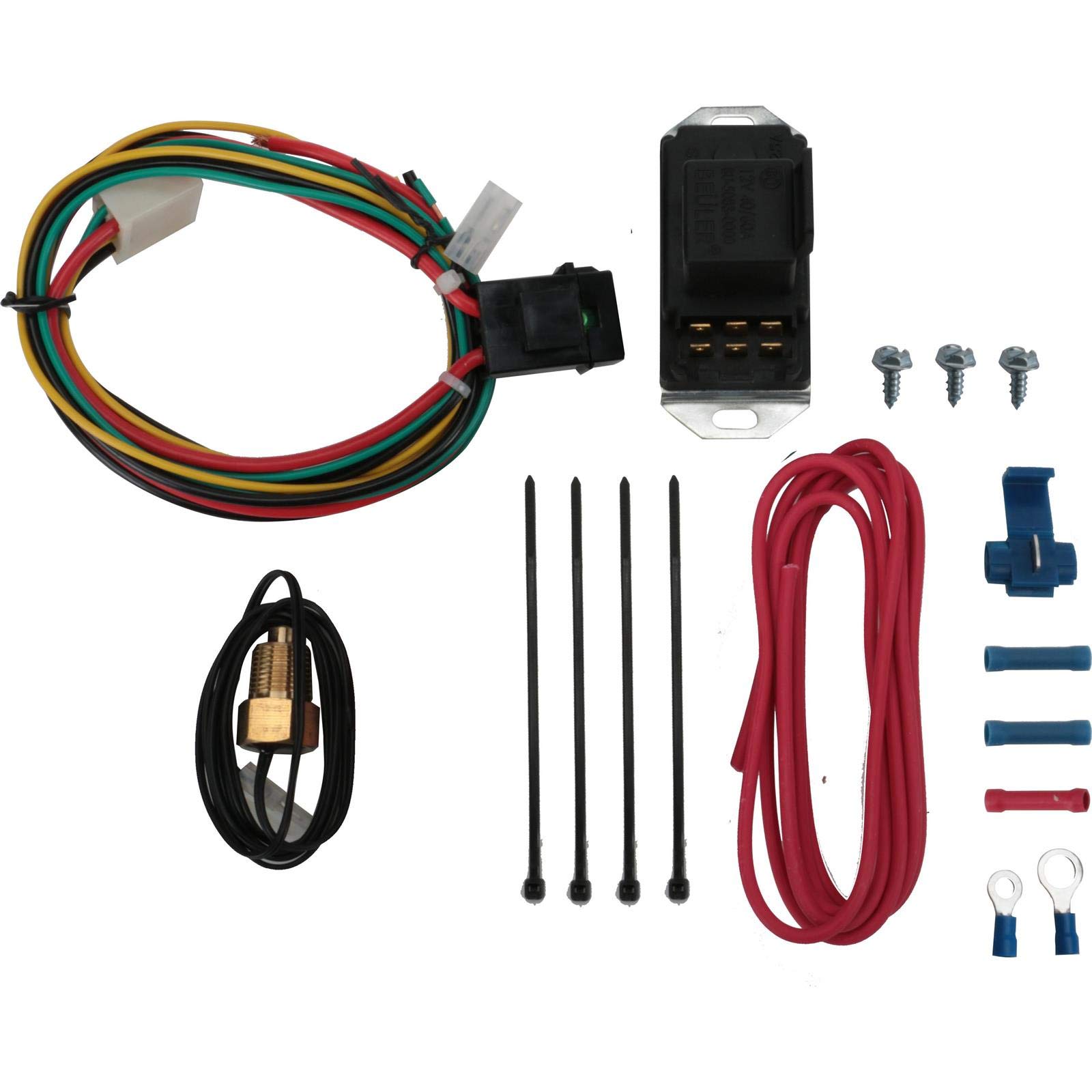 AFCO 80199 Adjustable Electric Fan Thermostat - Universal Cooling System Temperature Control for Cars, Trucks & Performance Vehicles - Perfect for Engine Overheating Protection & Improved Cooling Efficiency