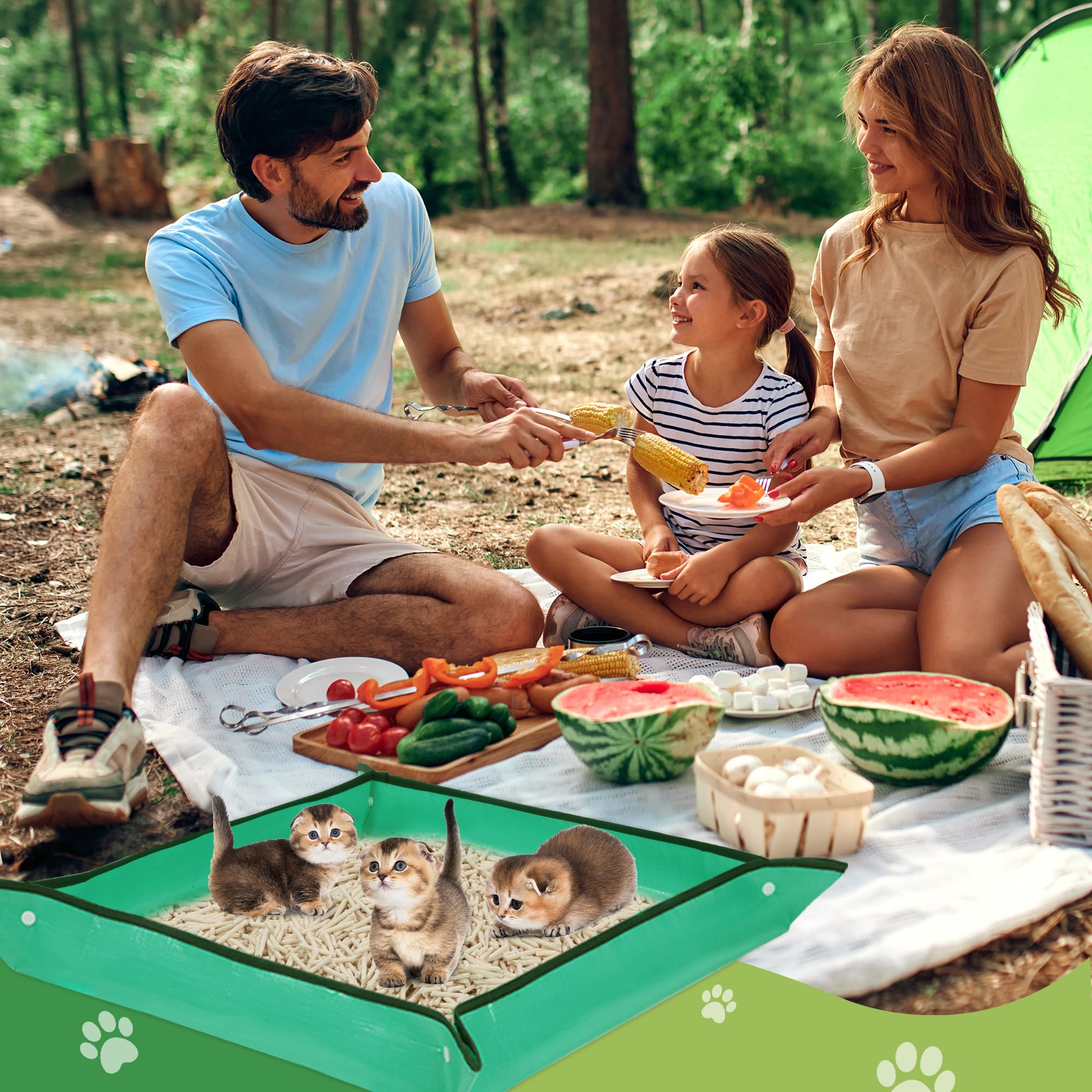 ROYALAY 3-Pack Foldable Portable Cat Litter Box for Travel - Waterproof Large Size Pet Carrier with Litter Tray for Car, Plane, Van, Camping & Hotels | Perfect for Road Trips, Air Travel & Outdoor Adventures
