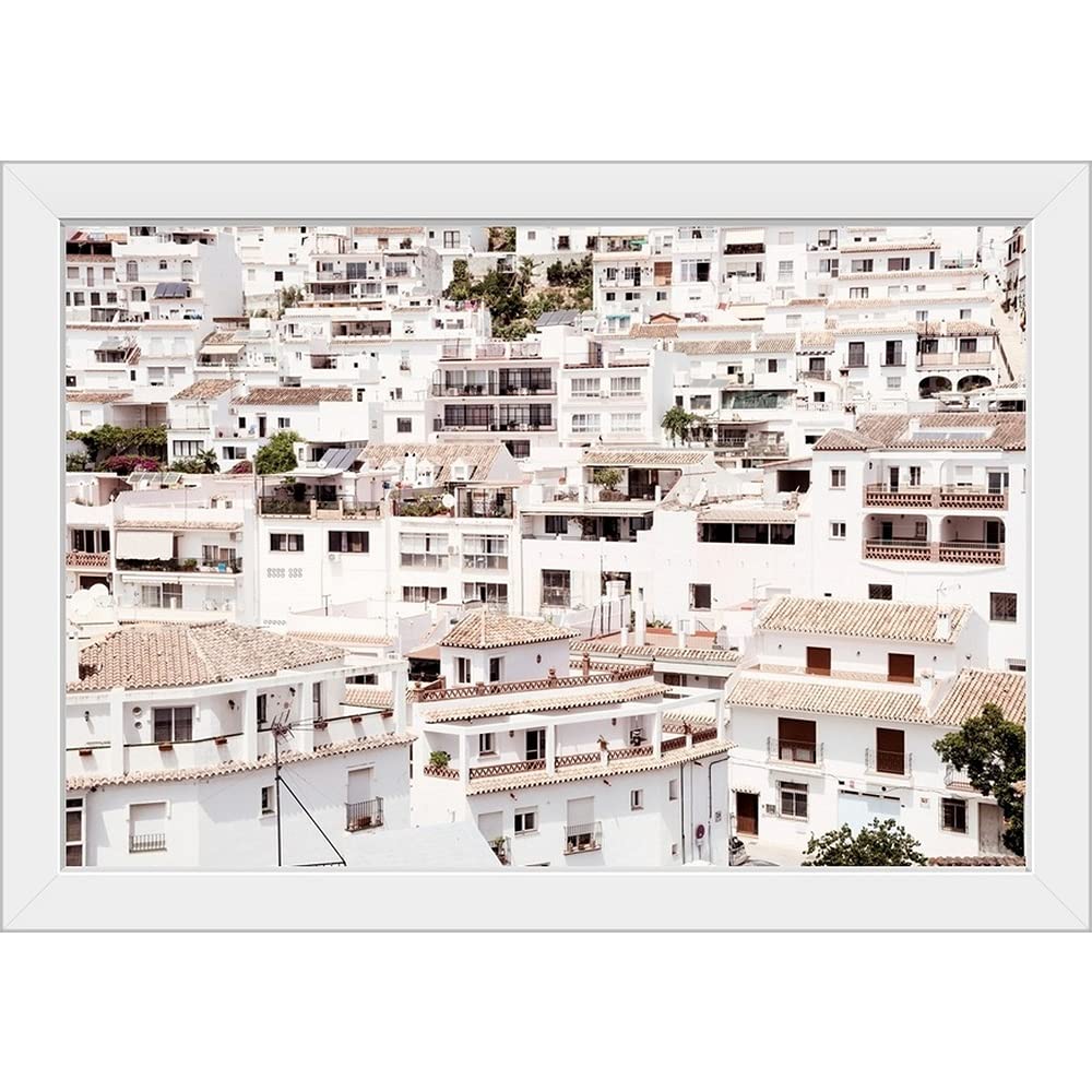 Handmade Spanish White Village Framed Art Print - Authentic Spain Artwork for Home & Office Decor | Perfect for Living Room, Bedroom, or Gift