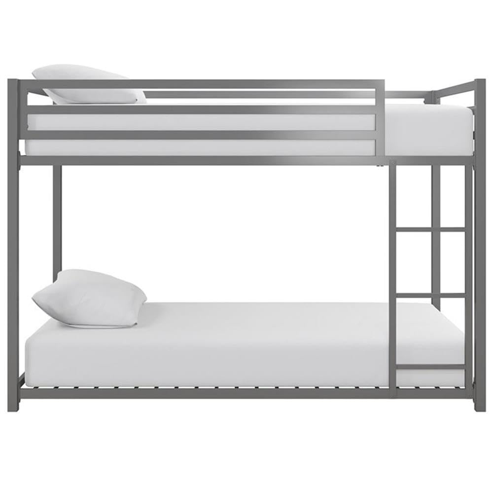 Rosebery Kids Twin Over Twin Metal Bunk Bed - Silver Finish | Space-Saving Bed for Siblings & Sleepovers | Perfect for Small Bedrooms & Shared Kids Rooms
