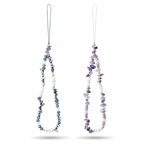 2-Piece Bohemian Phone Charm Set - Crystal Phone Strap & Pendant Chain - Anti-Loss Phone Accessories with Jewelry Decor - Perfect for iPhone, Samsung & Smartphones (Gift, Party, Everyday Use)
