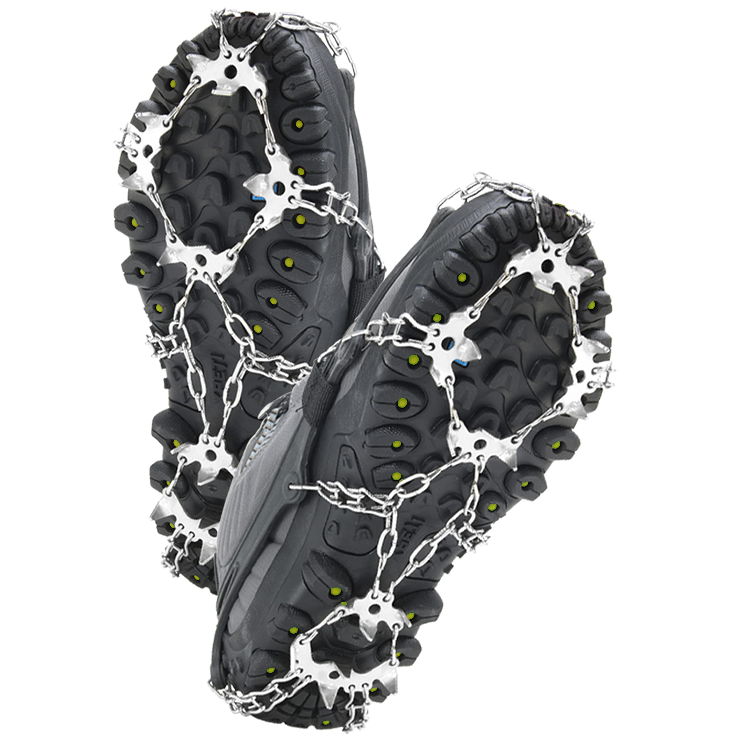 Best Hiking Crampons with 19 Non-Slip Spikes - Ice & Snow Traction for Boots & Shoes - Perfect for Winter Hiking, Mountaineering & Icy Trails