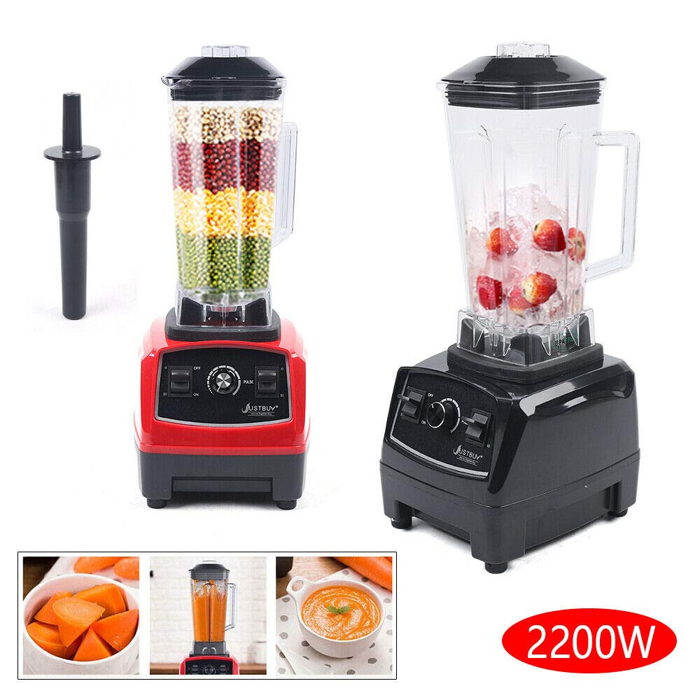 2200W Commercial Grade Blender - High Power Smoothie Maker, Juice Extractor & Food Processor for Shakes, Soy Milk, Fruits - Portable Countertop Blender (Black) - Perfect for Restaurants, Smoothie Bars & Home Kitchens