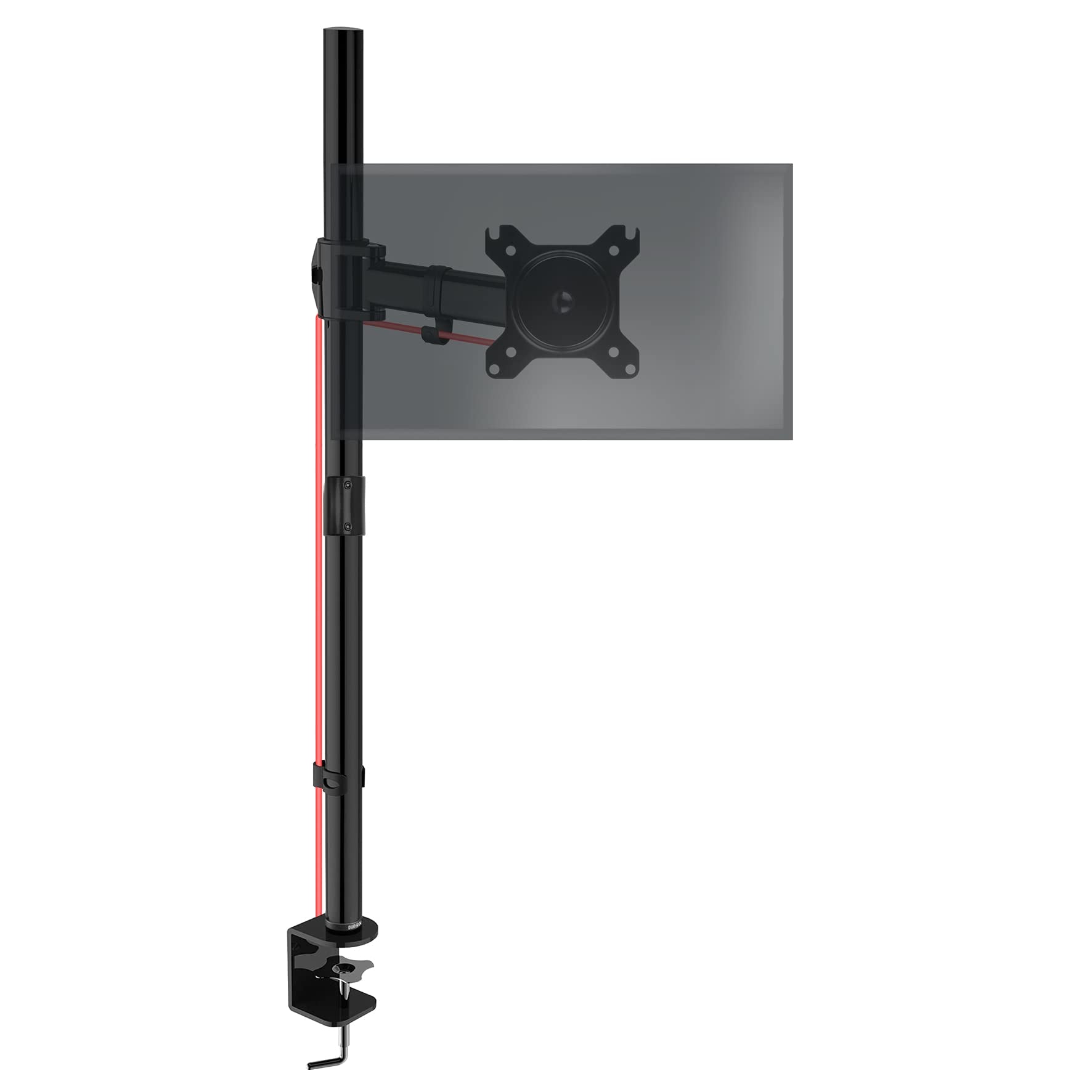 Duronic Single Monitor Arm DMT251X2 - Adjustable Height Monitor Stand with 100cm Pole & C-Clamp | Fits 13-27