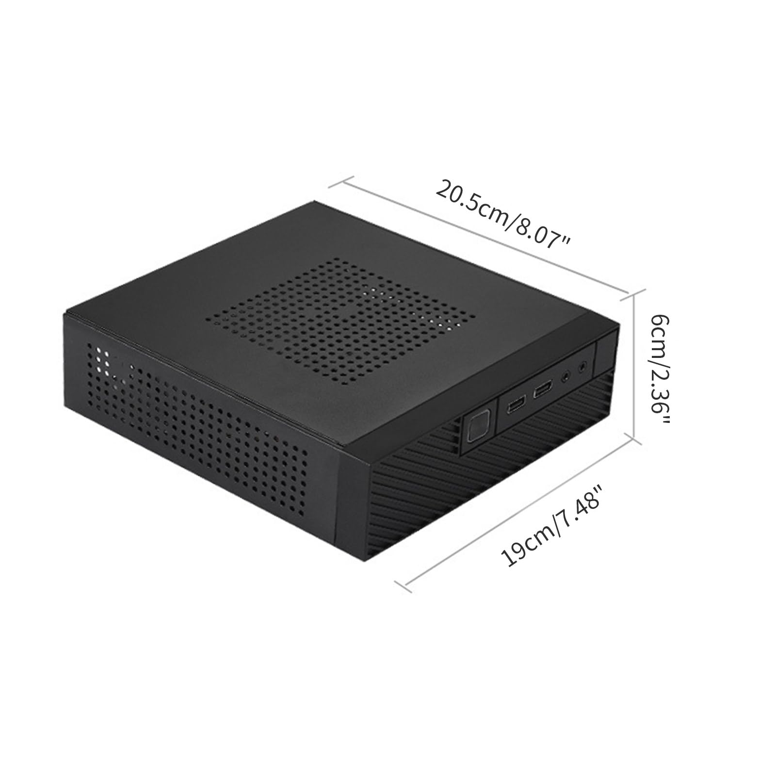 Compact Mini-ITX Computer Case - Lightweight HTPC Chassis with Hanging Bracket & Adjustable Feet | Space-Saving Small Form Factor PC Case for Home Theater, Office & Gaming Setups