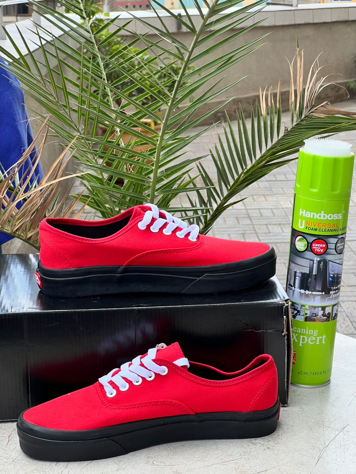 Vans Style Bold Red & Black Sole Canvas Sneakers - Trendy Casual Shoes for Men & Women - Perfect for Streetwear, Skateboarding & Everyday Fashion