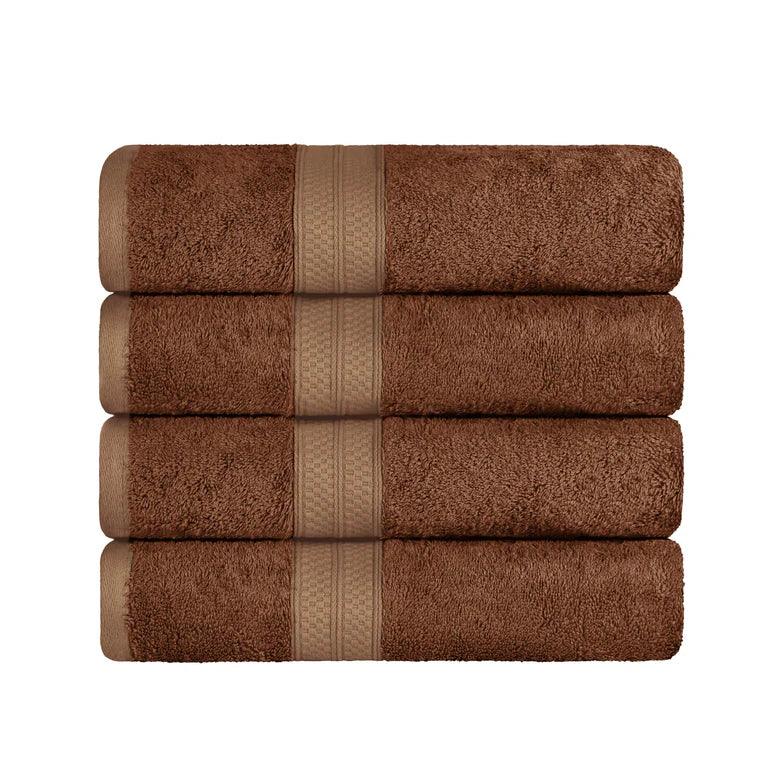 Ultra Soft Rayon Bamboo Cotton Blend 4-Piece Bath Towel Set | Highly Absorbent & Quick-Drying | Perfect for Spa, Bathroom & Beach Use