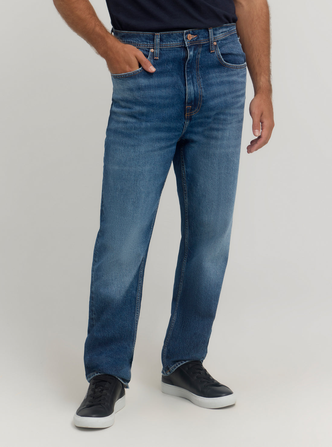 Blue Denim Mike Jeans - Mid Wash Classic Fit Men's Jeans for Casual Wear & Everyday Style | Perfect for Work, Weekend Outings & Date Nights