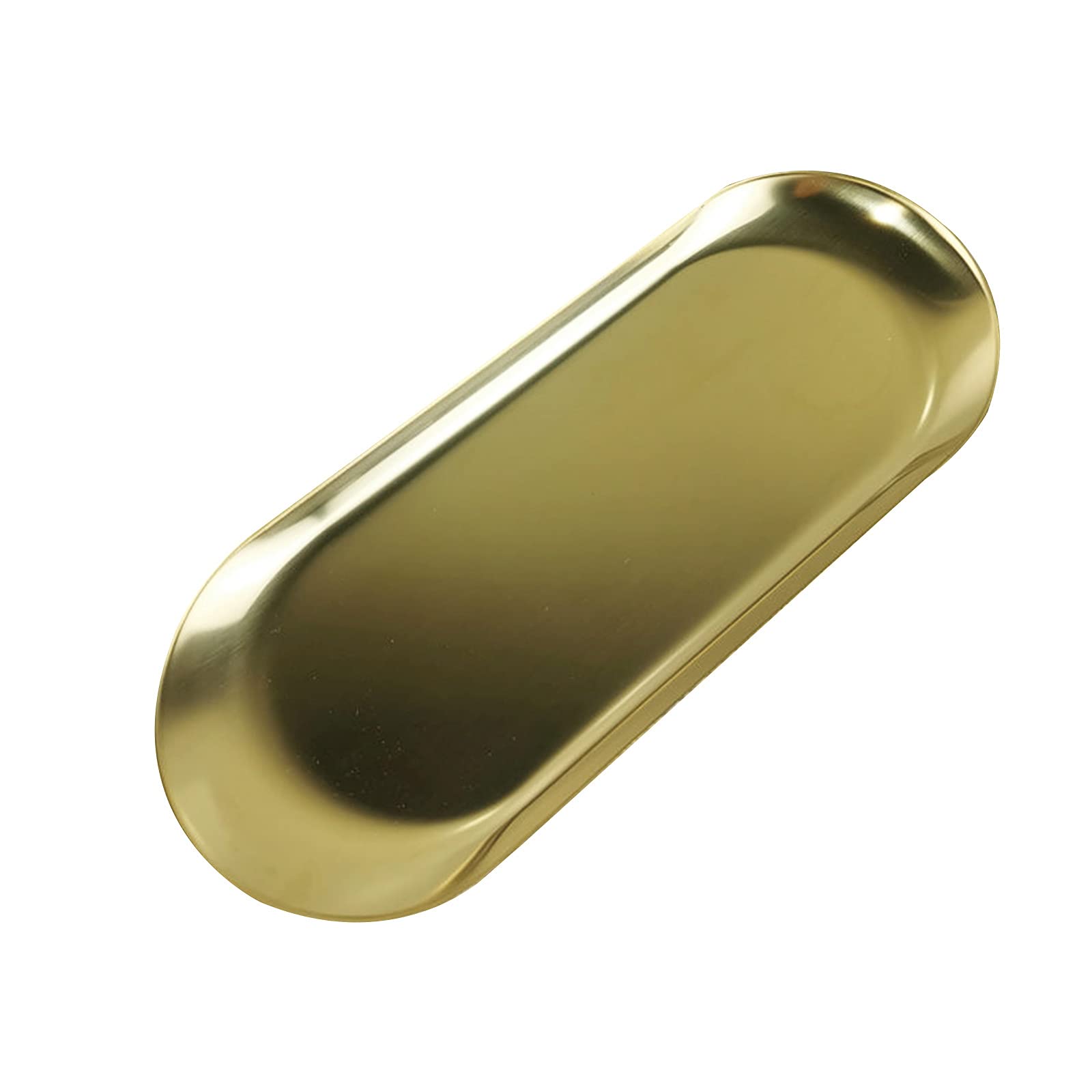 9 Inch Durable Stainless Steel Bathroom Tray - Gold Metal Towel Holder & Organizer for Bathroom, Kitchen, Dining Room & Living Room - Perfect for Spa Decor, Vanity Storage & Home Organization