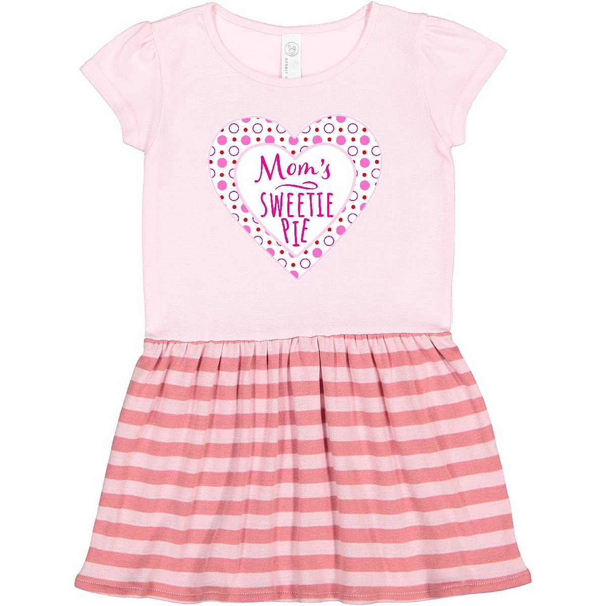 Inktastic Mom's Sweetie Pie with Pink Hearts Toddler Dress - Cute Baby Girl Outfit for Birthday, Photo Shoots & Special Occasions