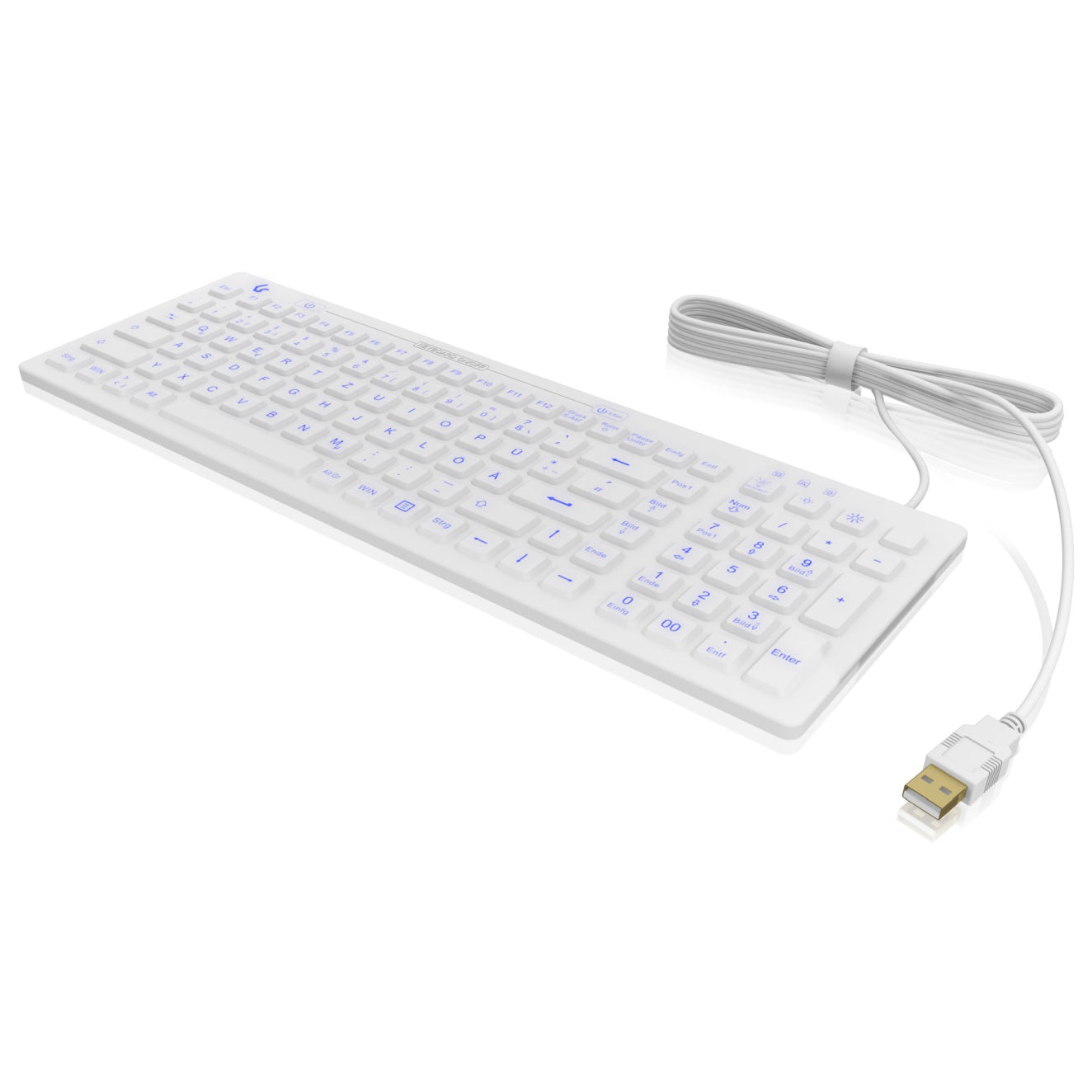 Keysonic KSK 6031 Waterproof Compact Keyboard with LED Backlight - Perfect for Gaming, Office & Outdoor Use
