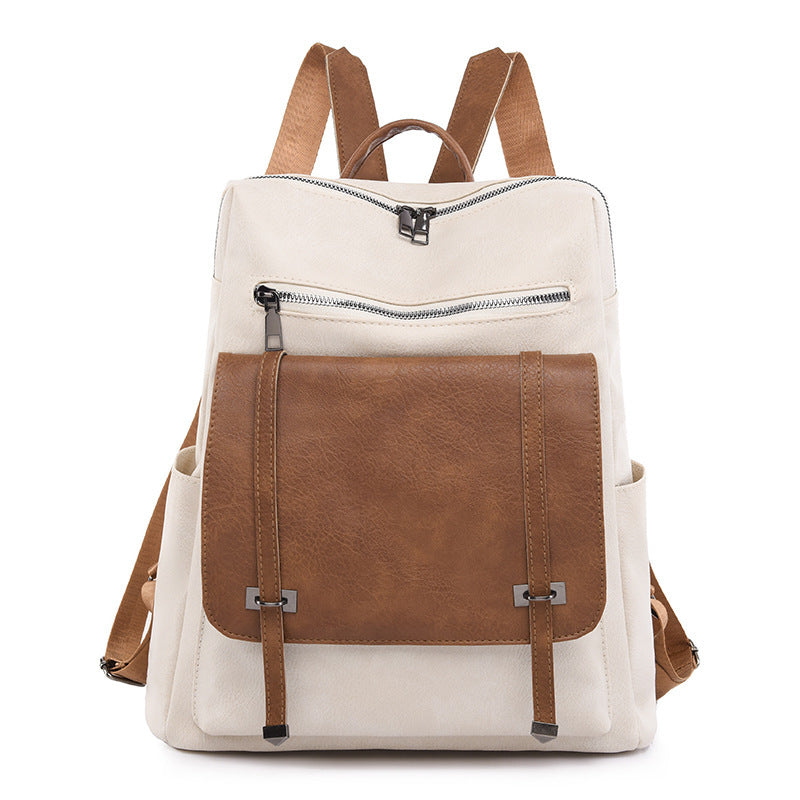 Vegan Leather Large Capacity Women's Backpack - Stylish & Durable Travel Laptop Bag for Work, College & Outdoor Adventures