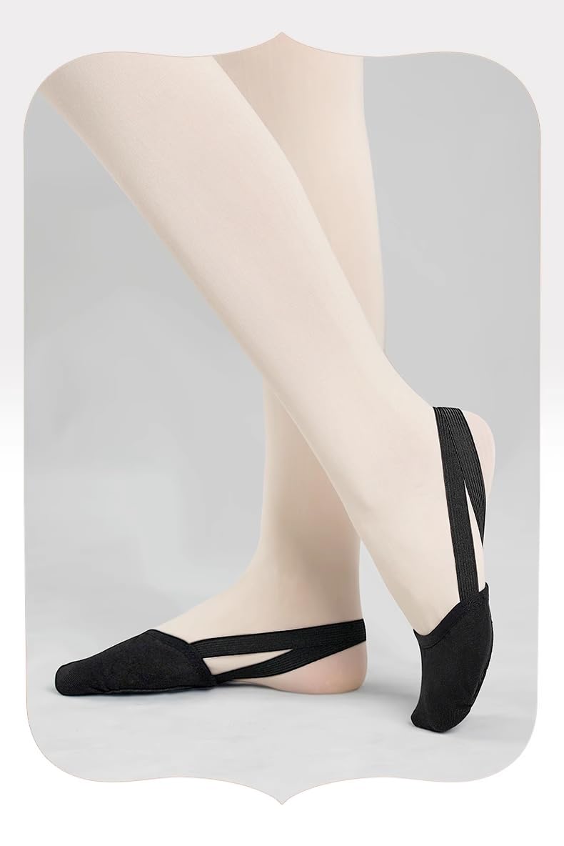VINGT ANS Half Sole Canvas Dance Shoes for Ballet, Lyrical & Contemporary - Pirouette Turners for Women & Girls - Perfect for Studio Practice & Performances