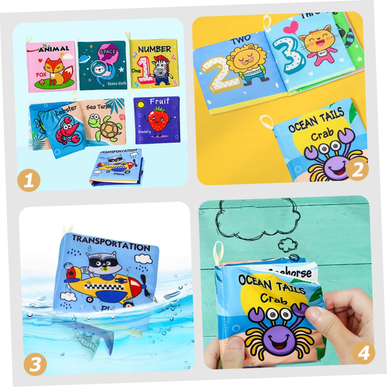 ULDIGI 6-Piece Soft Cloth Baby Books - Early Learning Animal Toys for Toddlers & Infants | Perfect for Nursery, Playtime & Sensory Development