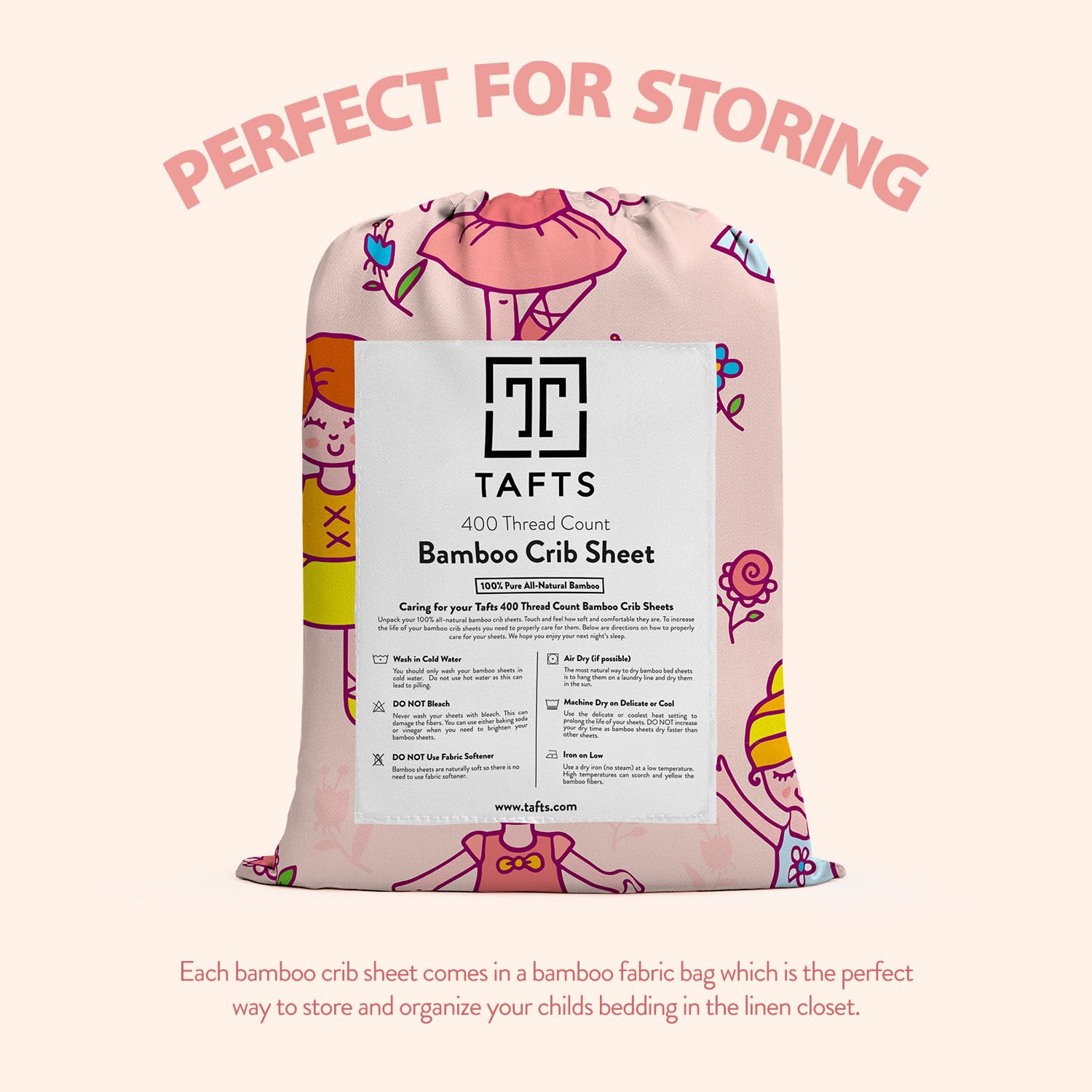 TAFTS Organic Bamboo Viscose Crib Sheets - 2 Pack Soft & Breathable Fitted Crib Sheets for Standard Crib & Toddler Mattress (28