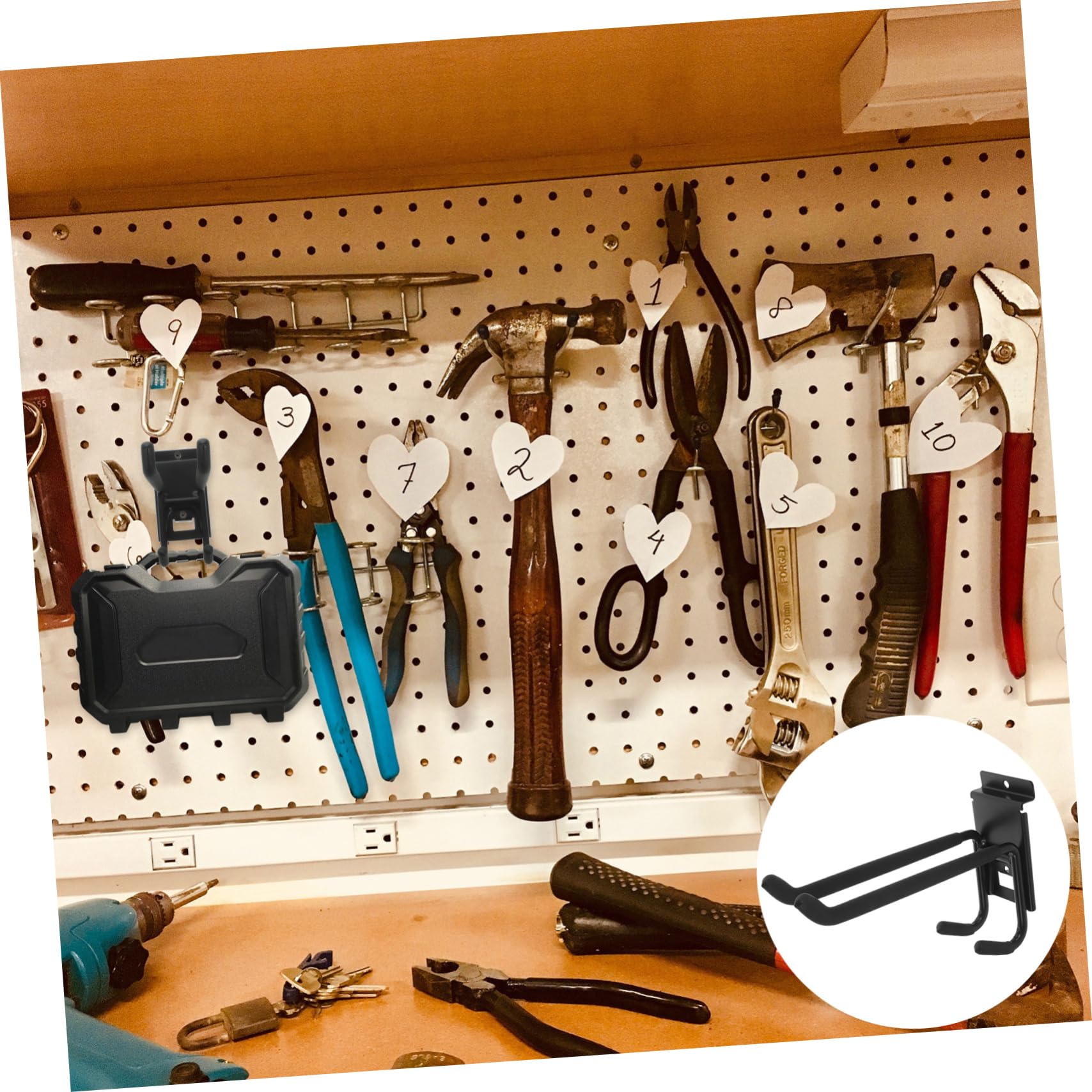 Heavy Duty Garage Hooks for Tool Organization - Wall Mounted Utility Hooks for Small Tools & Equipment - Perfect for Garage, Workshop & Home Storage