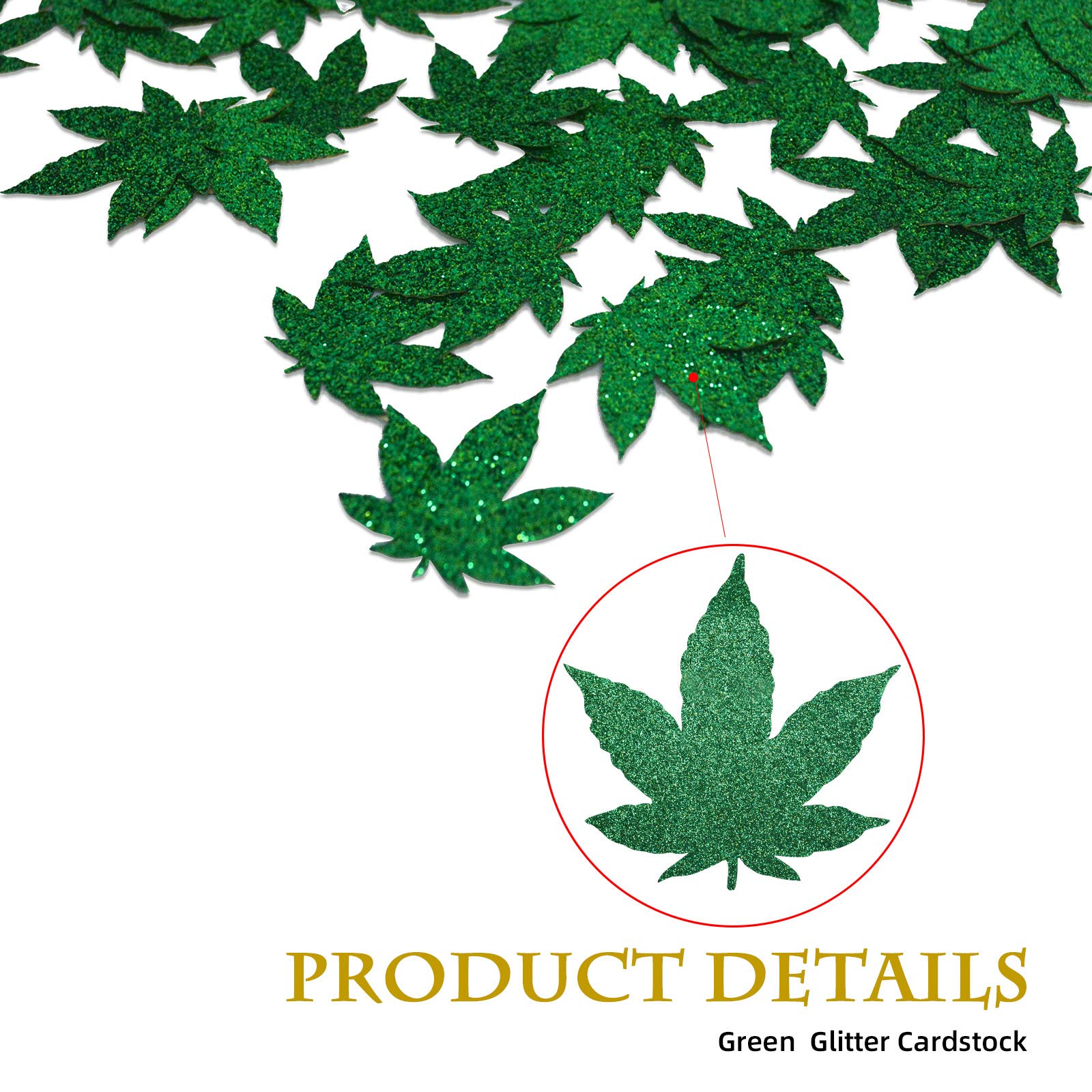 Premium Marijuana Leaf Confetti for 420 & Weed-Themed Parties - Single Green Cannabis Leaf Decorations - Perfect for Birthday, Bachelorette & Stoner Celebrations - Dope Party Supplies (Green)