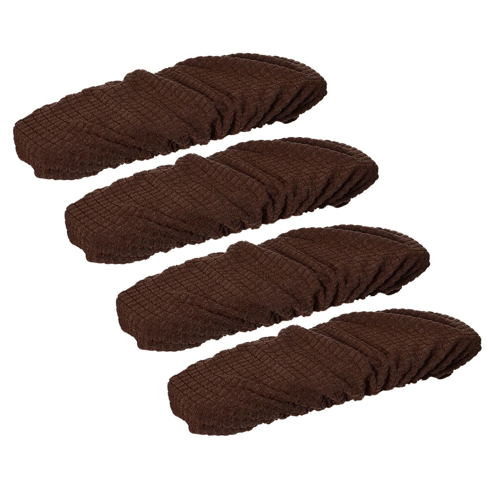 uxcell 4pcs Washable Office Chair Armrest Covers - Soft Computer Chair Arm Protectors for Swivel Gaming & Office Chairs (Brown) - Perfect for Home Office, Gaming Setup & Workspace Comfort