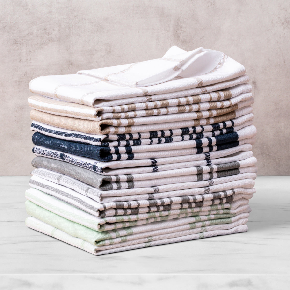 3-Piece Organic Cotton Kitchen Towel Set - Super Absorbent & Eco-Friendly Dish Towels for Drying Dishes & Cleaning | Soft, Durable & Machine Washable | Perfect for Kitchen, Bathroom & Household Chores (Taupe)