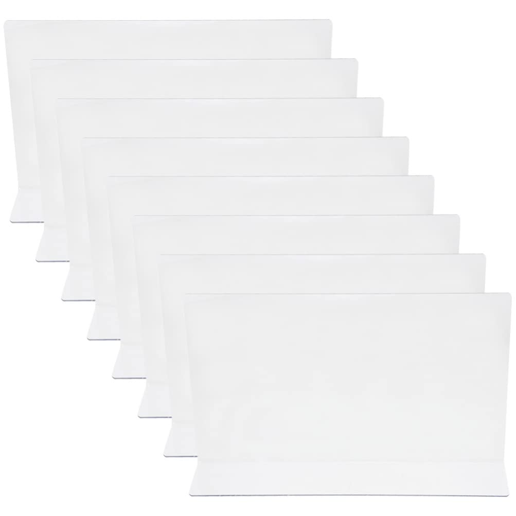 DOITOOL 8-Pack Clear Acrylic Shelf Dividers - L-Shaped Closet Organizers for Kitchen, Bedroom, Office & Supermarket (20x6cm) - Perfect for Pantry, Bookshelf & Retail Display Organization