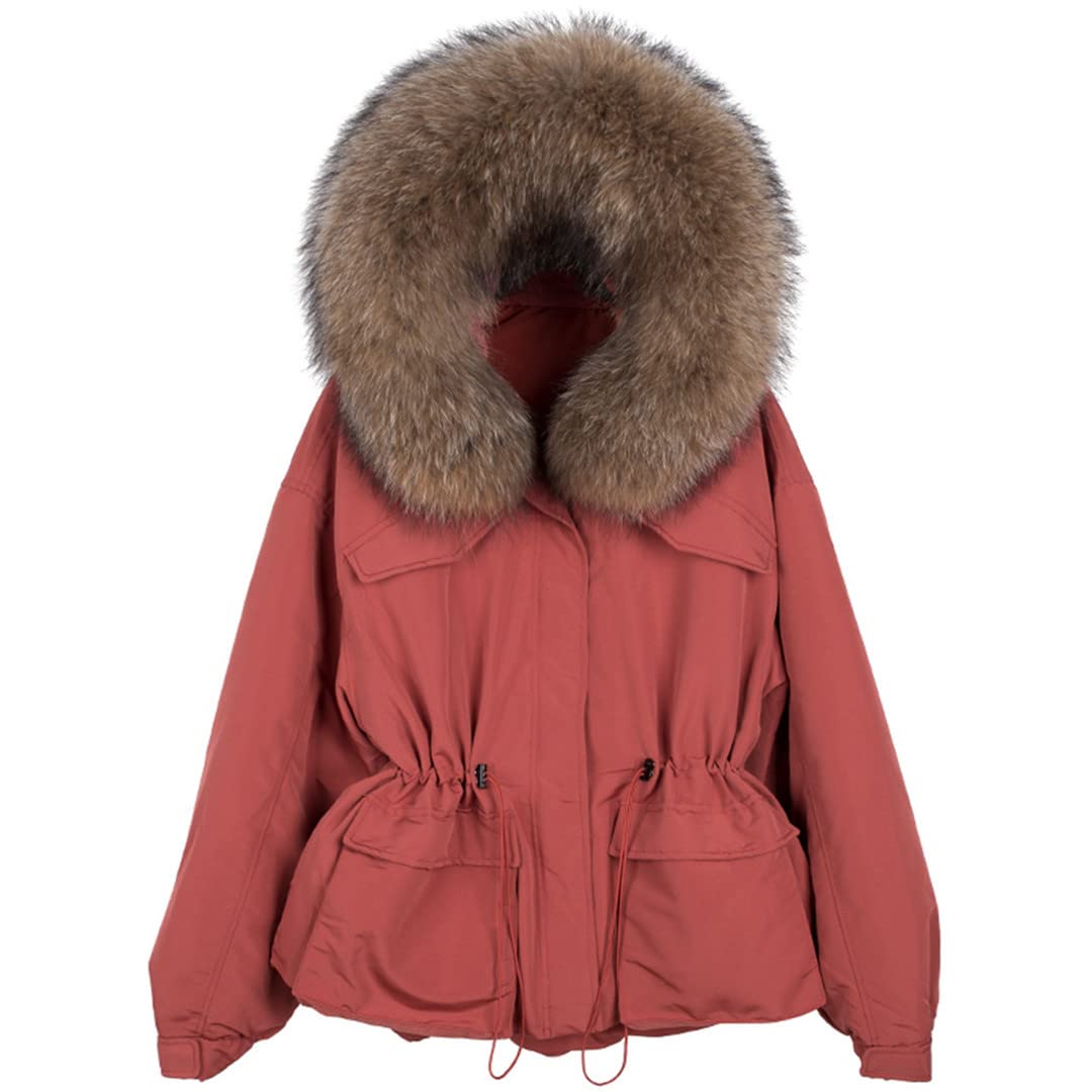 Women's 90% Duck Down Jacket with Fur Collar - Winter Puffer Parka Coat, Short Hooded Feather Down Coat for Women - Perfect for Cold Weather, Snow Activities & Daily Winter Wear