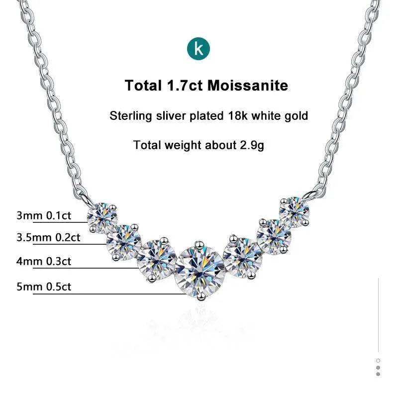 K.NOBSPIN 925 Sterling Silver Plated 18K White Gold Moissanite Necklace for Women - Wedding, Anniversary & Special Occasion Jewelry with Certification - Perfect for Bridal, Date Night & Formal Events