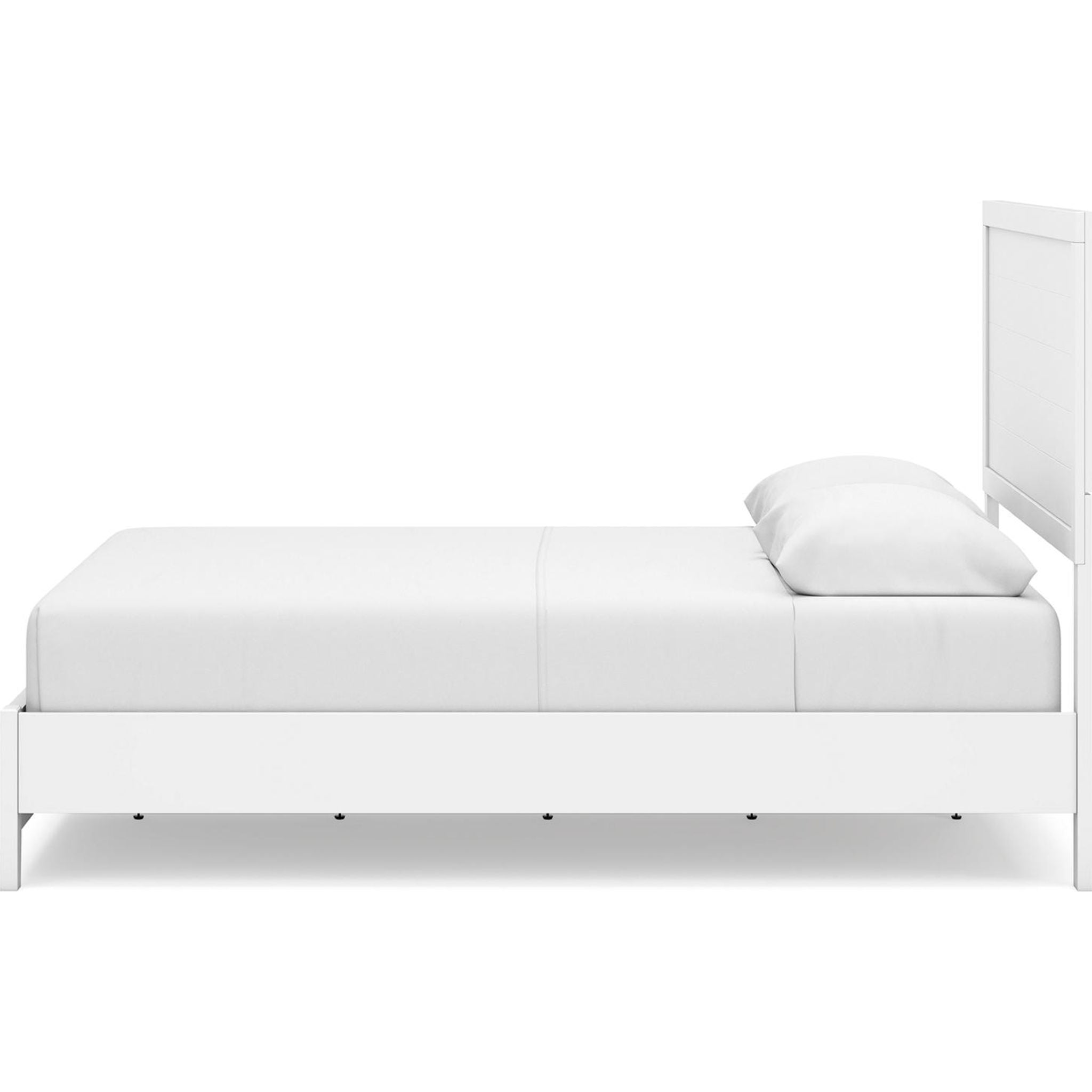 Binterglen Queen Size Panel Bed Frame - Modern Upholstered Platform Bed with Wooden Headboard for Bedroom, Guest Room, or Master Suite