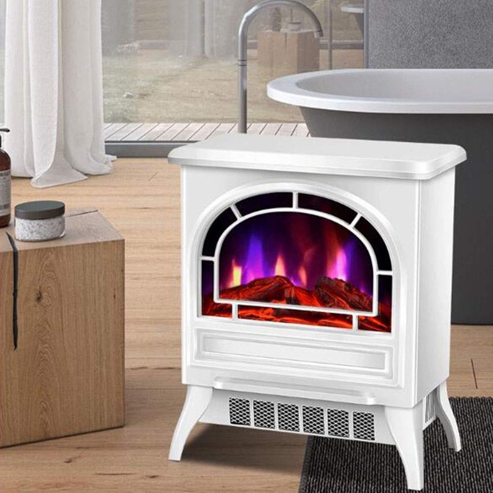 Free Standing Electric Fireplace Heater 1800W with Realistic Flame Effect - 14.17 Inch Portable Space Heater for Bedroom, Living Room & Office - Energy Efficient Indoor Electric Radiator with Safety Features