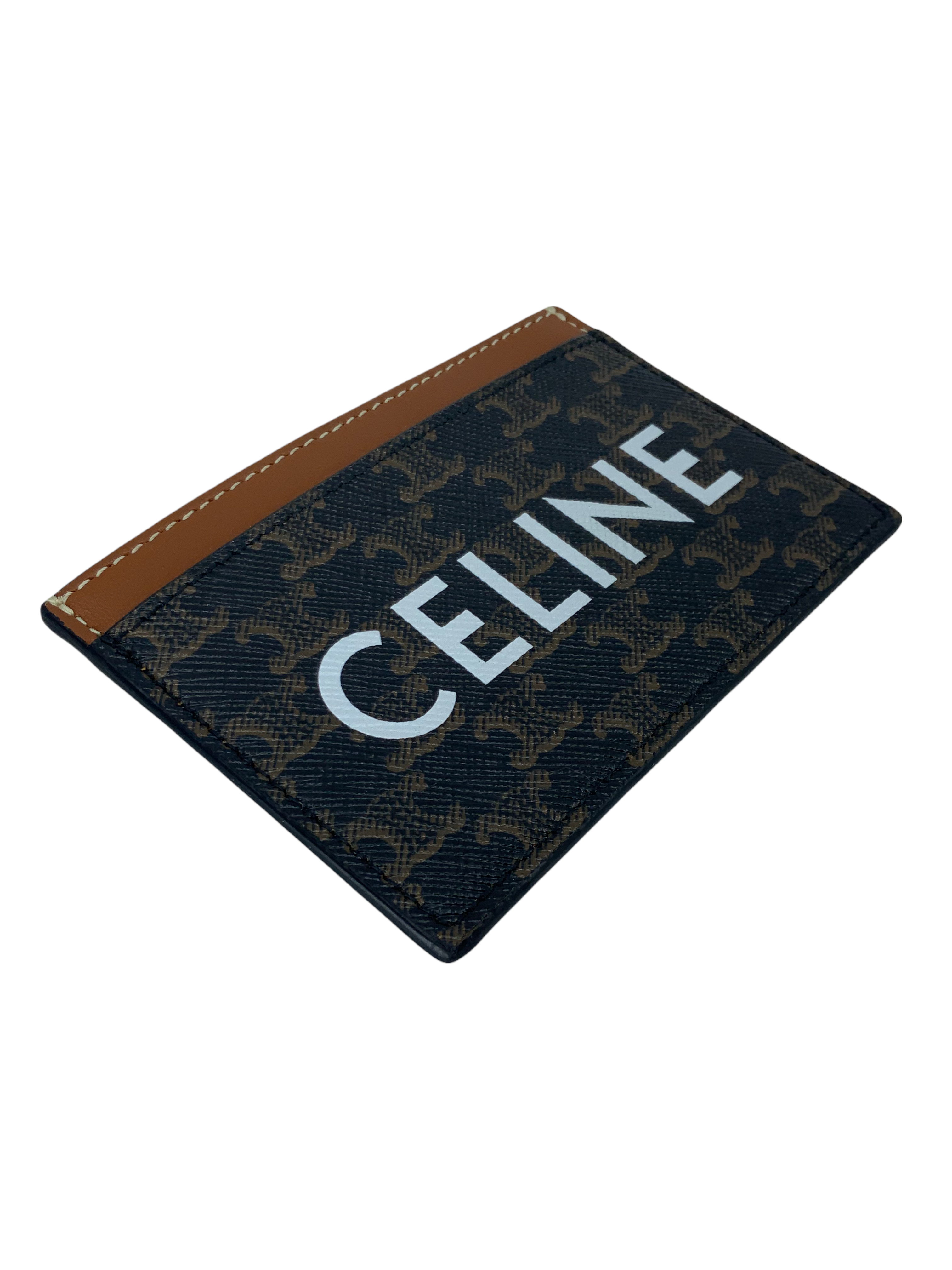 Celine Triomphe Canvas Logo Card Holder Wallet - Luxury Slim RFID Blocking Credit Card Case for Women & Men | Perfect for Travel, Business & Everyday Use