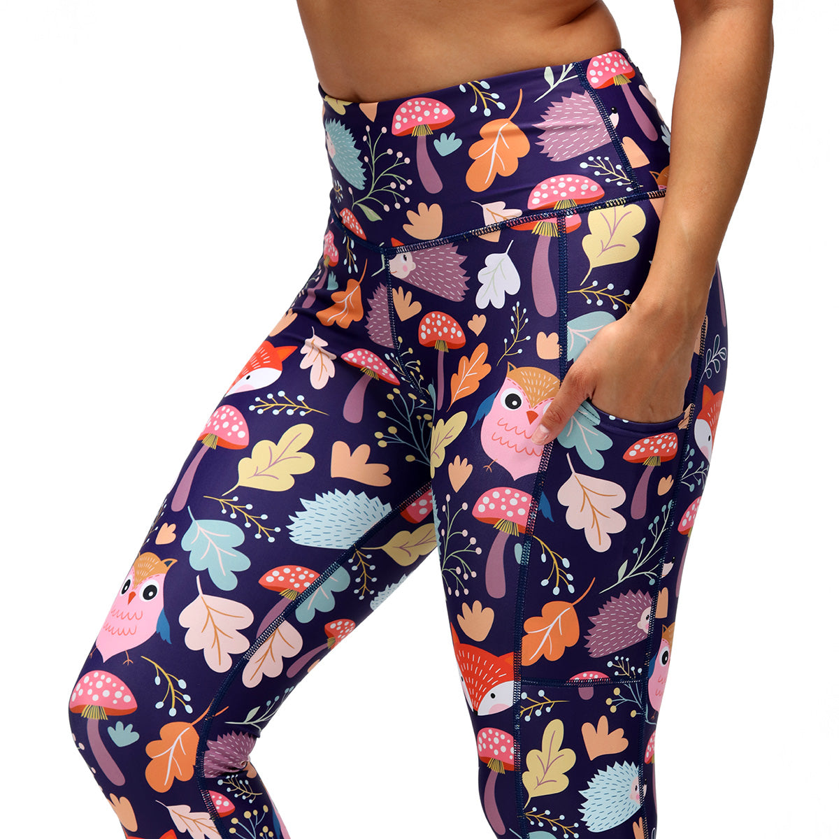 Forest Friends Capri Pants for Women - Soft & Stretchy Yoga Pants with Pockets - Perfect for Yoga, Running, Lounge & Travel