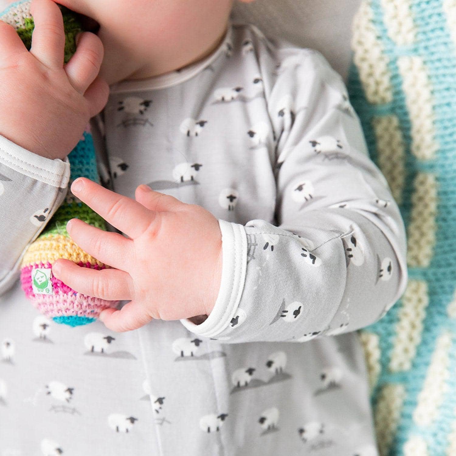 Soft Modal Magnetic Footie Pajamas for Babies - Baa Baa Baby Gray | Cozy Sleepwear for Newborns & Infants - Perfect for Bedtime & Nursery
